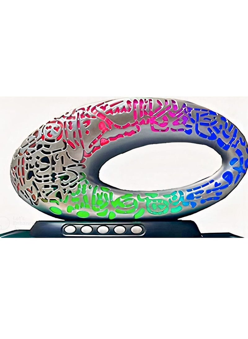 جينيكست مكبر صوت القرآن مع ضوء أذان ملون - فضي / أسود - Image 1