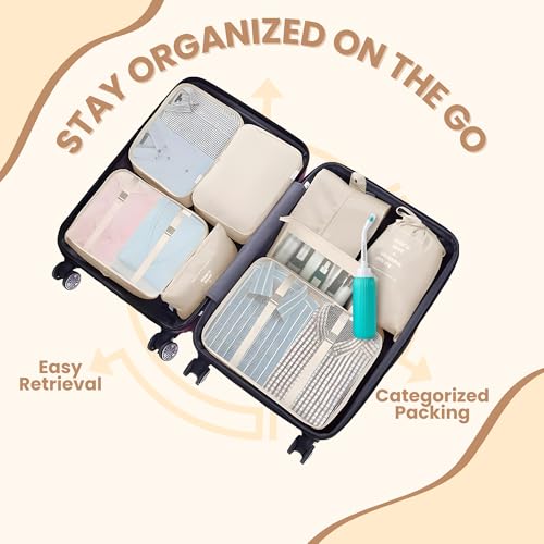 OCEANEVO Set of 13 Packing Cubes with Portable Travel Bidet | Travel Organizer Bags for Luggage, Suitcase, Includes Mesh Bags, Lingerie & Shoe Bag, Cosmetic Pouch, Toiletry Bag - Image 4