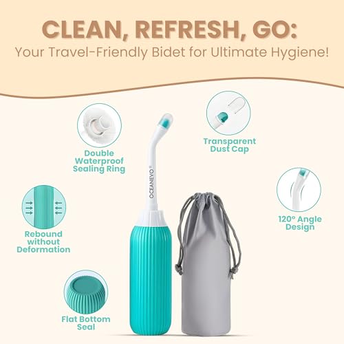 OCEANEVO Set of 13 Packing Cubes with Portable Travel Bidet | Travel Organizer Bags for Luggage, Suitcase, Includes Mesh Bags, Lingerie & Shoe Bag, Cosmetic Pouch, Toiletry Bag - Image 3