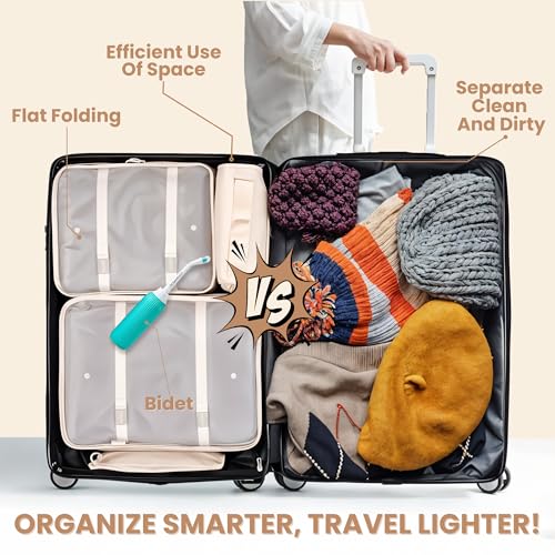 OCEANEVO Set of 13 Packing Cubes with Portable Travel Bidet | Travel Organizer Bags for Luggage, Suitcase, Includes Mesh Bags, Lingerie & Shoe Bag, Cosmetic Pouch, Toiletry Bag - Image 5