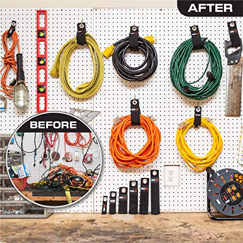 Iron Forge Cable Extension Cord Wrap Organizer, 15 Piece Multi-Pack - 3 Pieces of Small, Medium, Large, XL and XXXL Hook and Loop Wraps Up to 50 lbs - Image 4