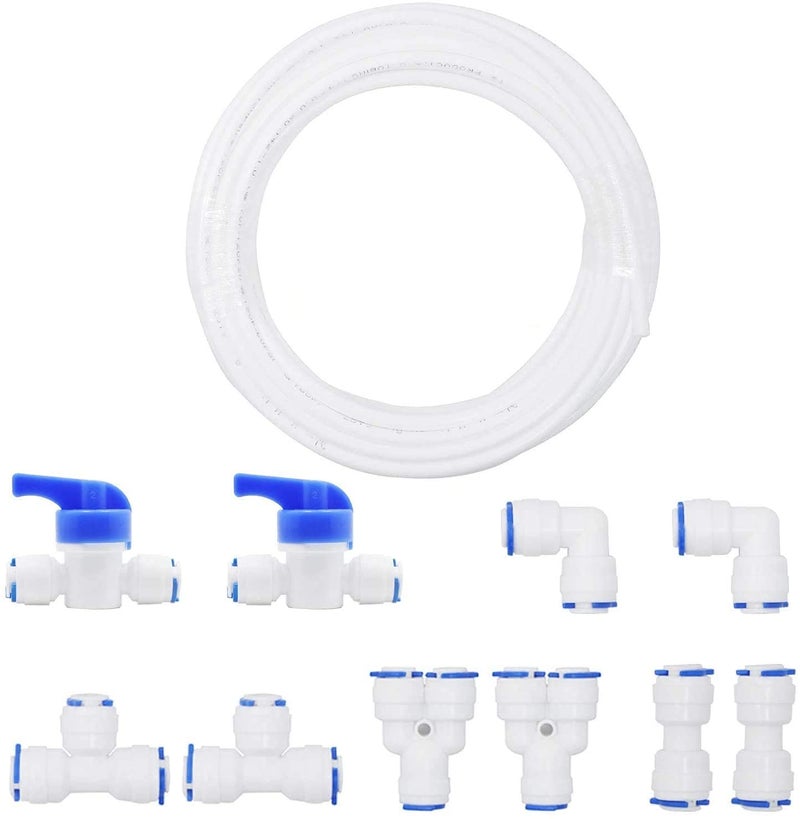 MG WATER SOLUTION MG WATER SOLUTION Push Fit ConnectorPush To Connect Water Tube Fitting Ball ValveTeeStraight UnionEBlow Union Tube Fitting 5 Meter 14 Pipe For Ro Water Purifiers Set White - Image 3