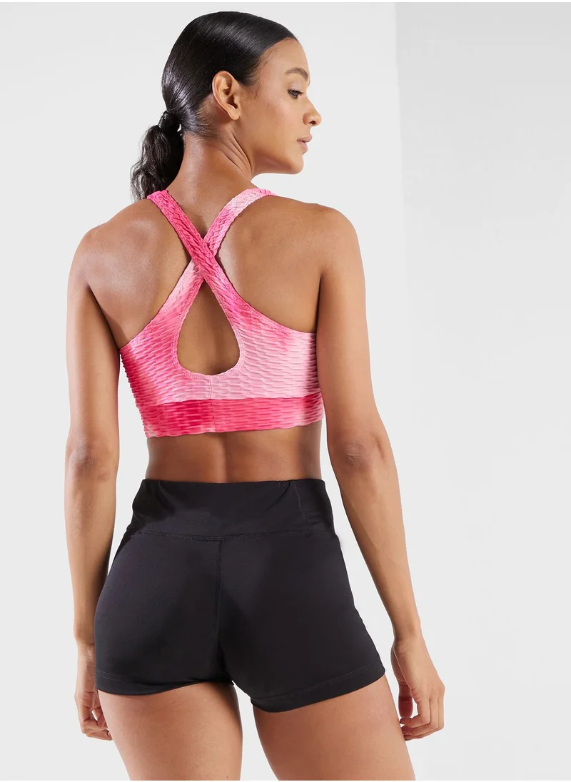 FRWD Textured Ombre Detail Sports Bra