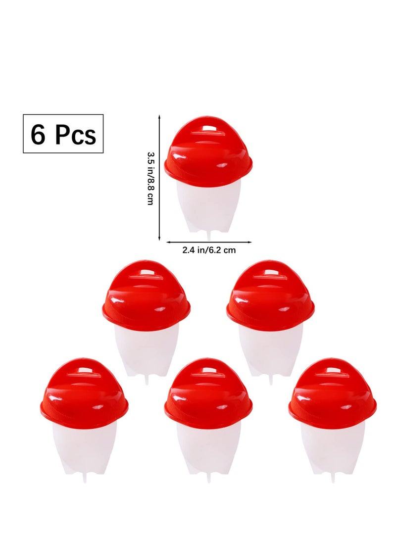 6 PCS Egg Boiler for Hard Boiled Eggs - Silicone Egg Cups for Poached Eggs Hard Boiled Egg Holder Without Shell Egg Cooker Silicone Egg Molds - Egg Poacher Pan Nonstick - Image 5