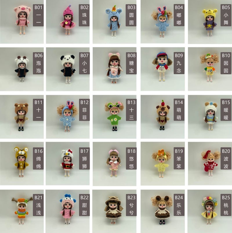 Bao Mei Doll Wrist Strap Pendant, Movable Head Hands and Feet, Dress-Up Change Clothes, Gift for Girls - Image 2