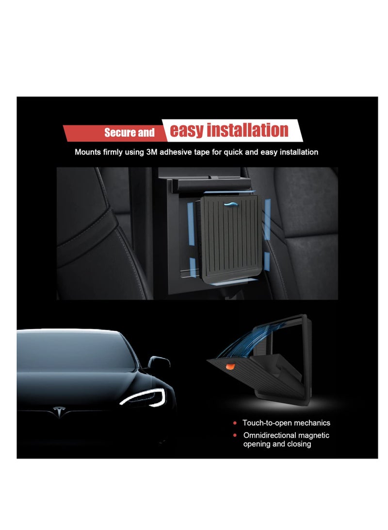 SYOSI Car Center Console Organizer Armrest Hidden Storage Box for Tesla Model 3 Model Y, Update Magnet Opening and Closing Hidden Storage Box Larger Space for Personal Items Black Car Interior Accessories - Image 5