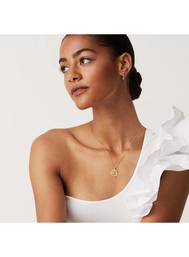 PAVOI Womens 14K Gold Plated ‚Äì Yellow Gold Engraved Coin Pendant with Necklace - Image 4