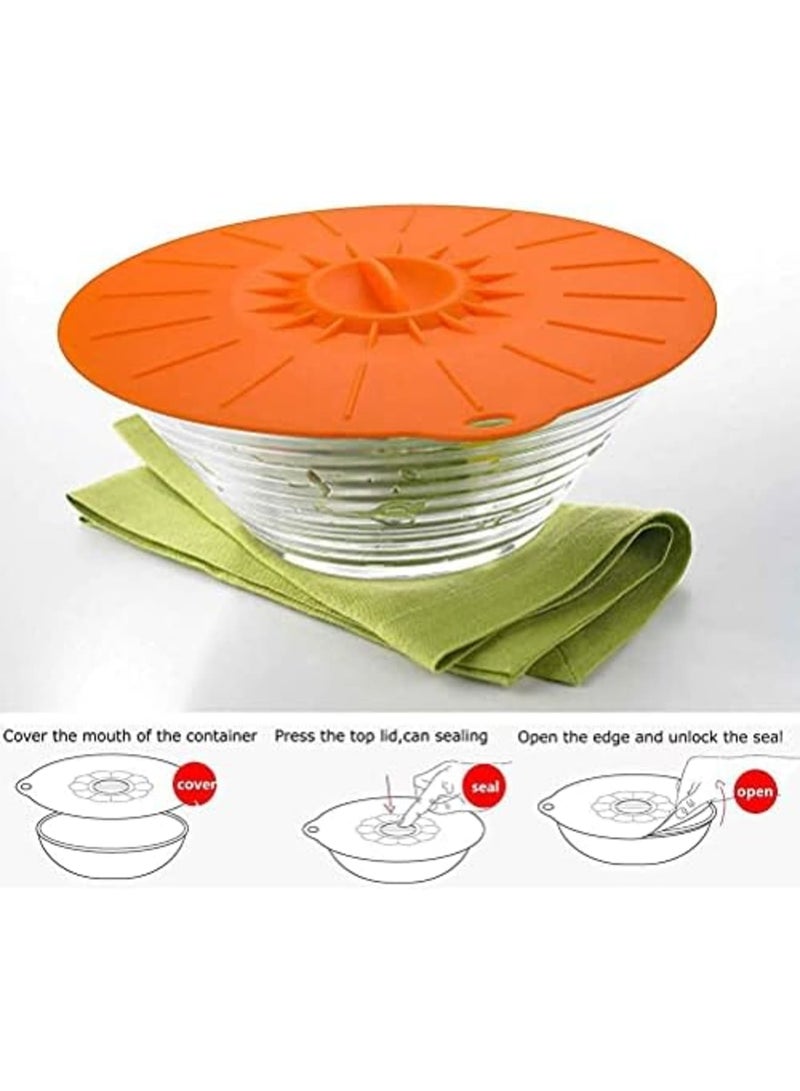 Luckam Silicone Suction Lids, 5 Sizes Colorful Food Cover, Reusable Suction Seal Heat Resistant Microwave Lids for Cups, Bowls, Plate, Pots, Pans, Skillets, Stove Top, Oven, Fridge, BPA Free - Image 4