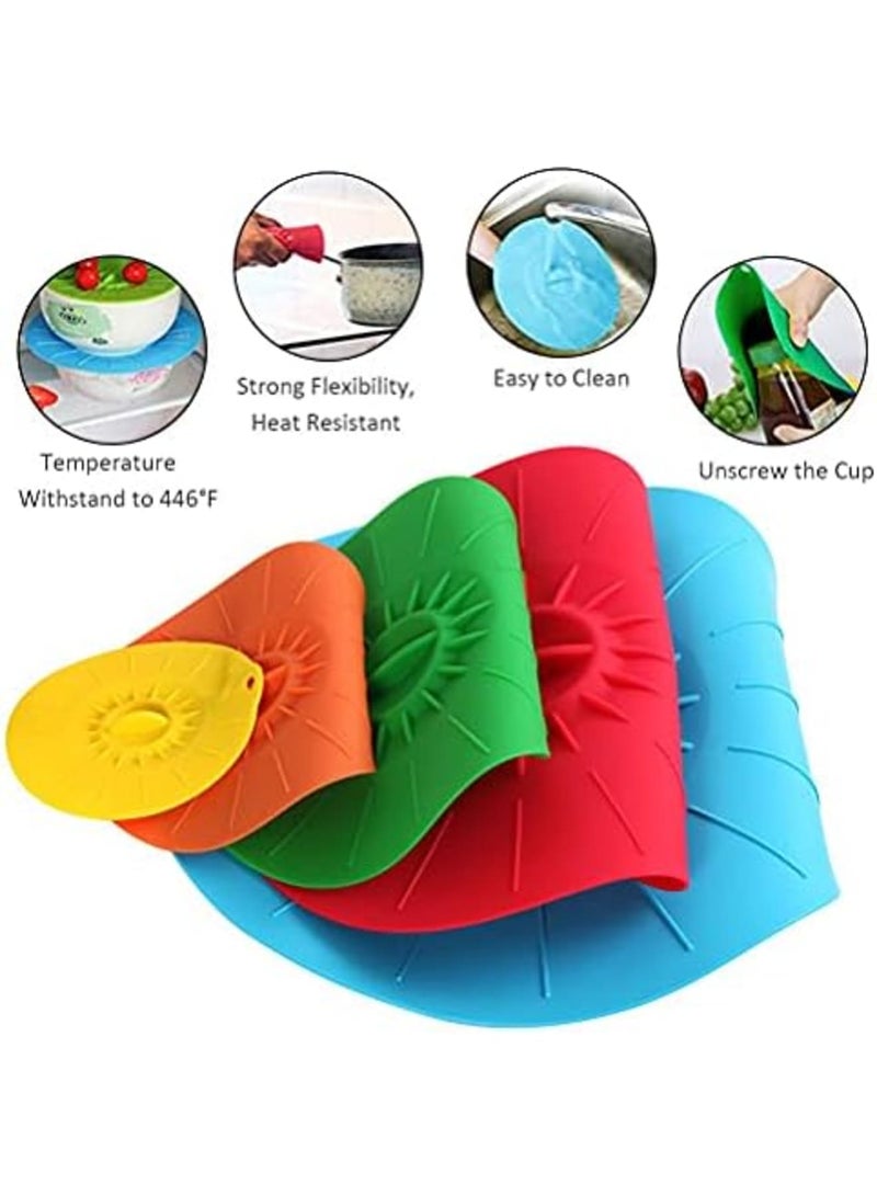 Luckam Silicone Suction Lids, 5 Sizes Colorful Food Cover, Reusable Suction Seal Heat Resistant Microwave Lids for Cups, Bowls, Plate, Pots, Pans, Skillets, Stove Top, Oven, Fridge, BPA Free - Image 5