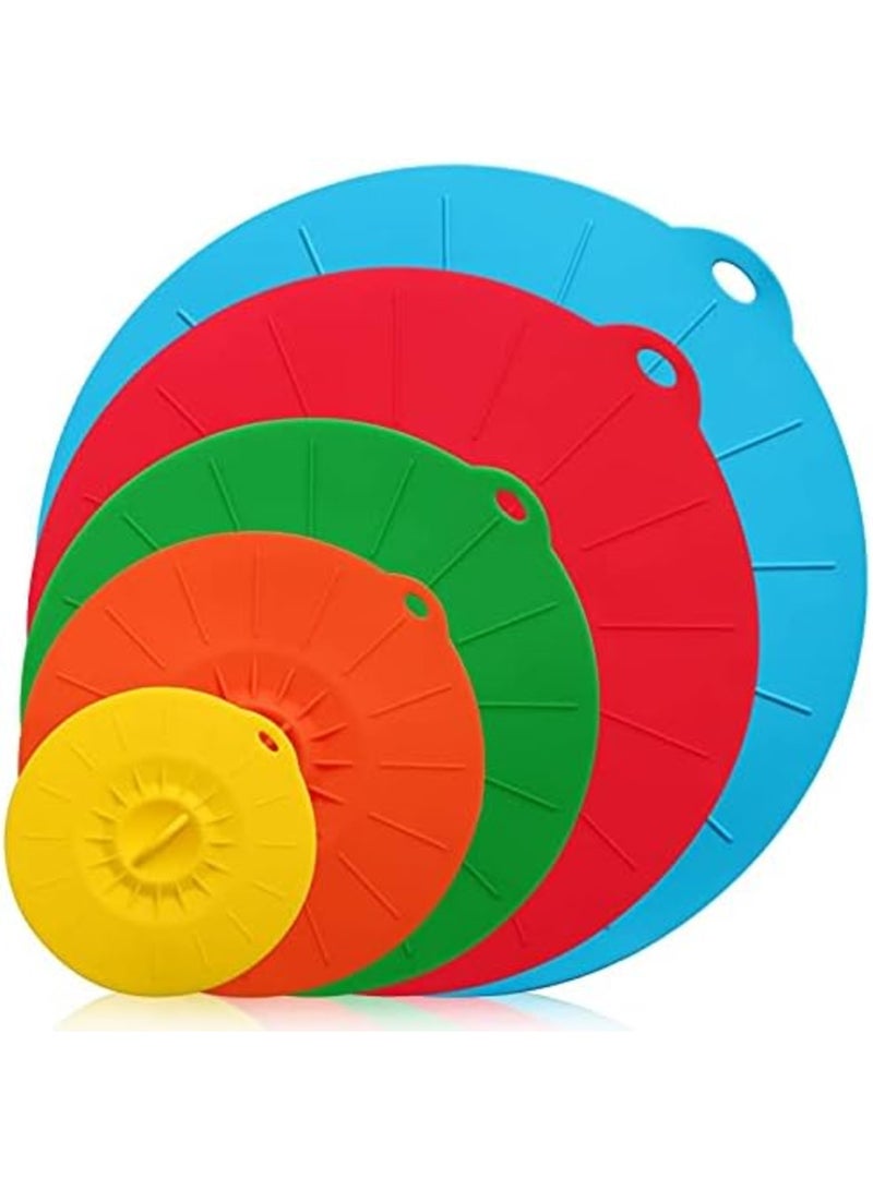 Luckam Silicone Suction Lids, 5 Sizes Colorful Food Cover, Reusable Suction Seal Heat Resistant Microwave Lids for Cups, Bowls, Plate, Pots, Pans, Skillets, Stove Top, Oven, Fridge, BPA Free - Image 1
