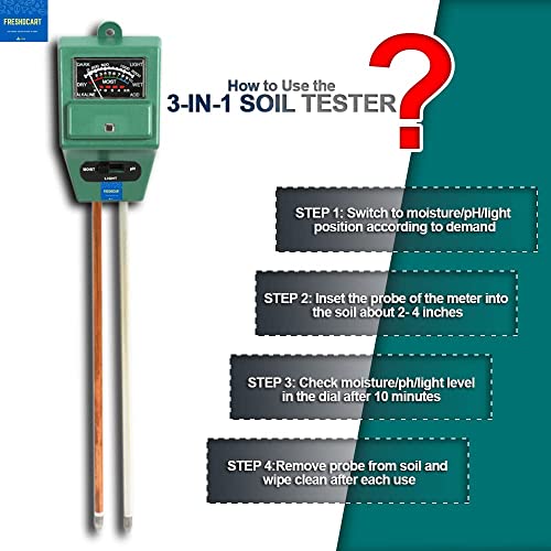 FreshDcart 3-in-1 pH Meter for Soil Testing – Digital Soil Tester with Moisture Sensor and Light Meter for Plants, Accurate Ph Meter for Agriculture, Healthy Growth, and Easy Indoor Outdoor Use - Image 4