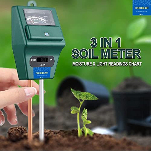 FreshDcart 3-in-1 pH Meter for Soil Testing – Digital Soil Tester with Moisture Sensor and Light Meter for Plants, Accurate Ph Meter for Agriculture, Healthy Growth, and Easy Indoor Outdoor Use - Image 2