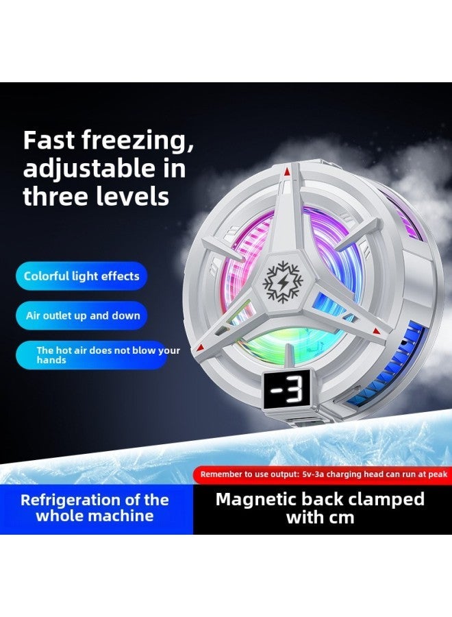 2025 TL07 Semiconductor Refrigeration Cooling Mobile Phone Radiator Magnetic Vibration Sound With Digital Display Back Clip In Stock-Color:Tl07 Icing White  - Image 3