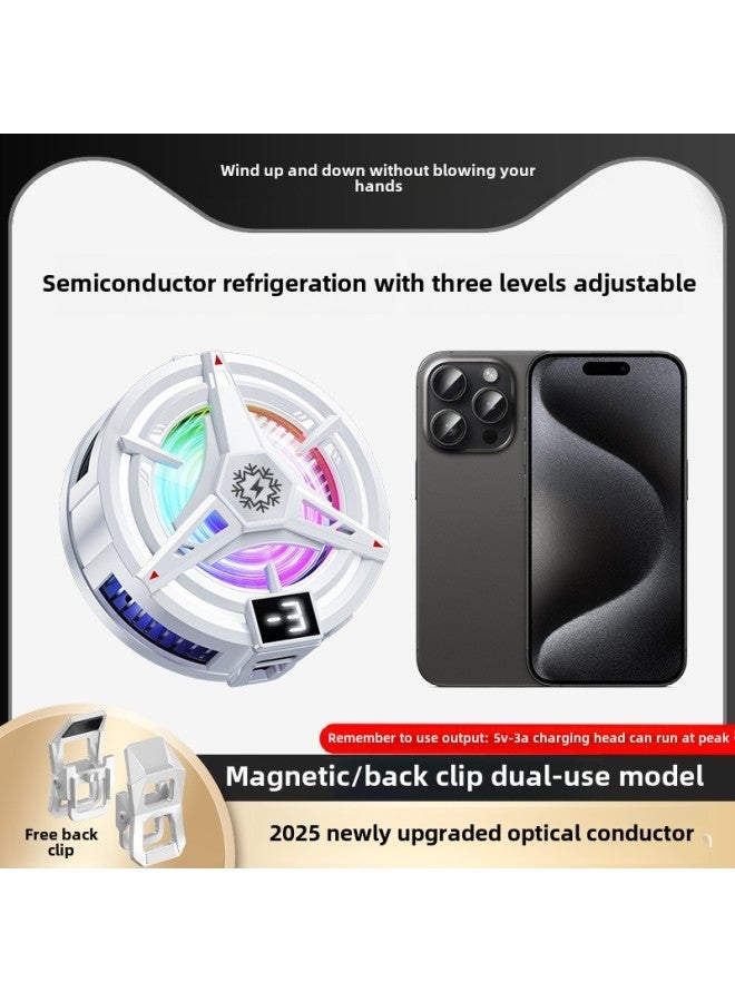 2025 TL07 Semiconductor Refrigeration Cooling Mobile Phone Radiator Magnetic Vibration Sound With Digital Display Back Clip In Stock-Color:Tl07 Icing White  - Image 4