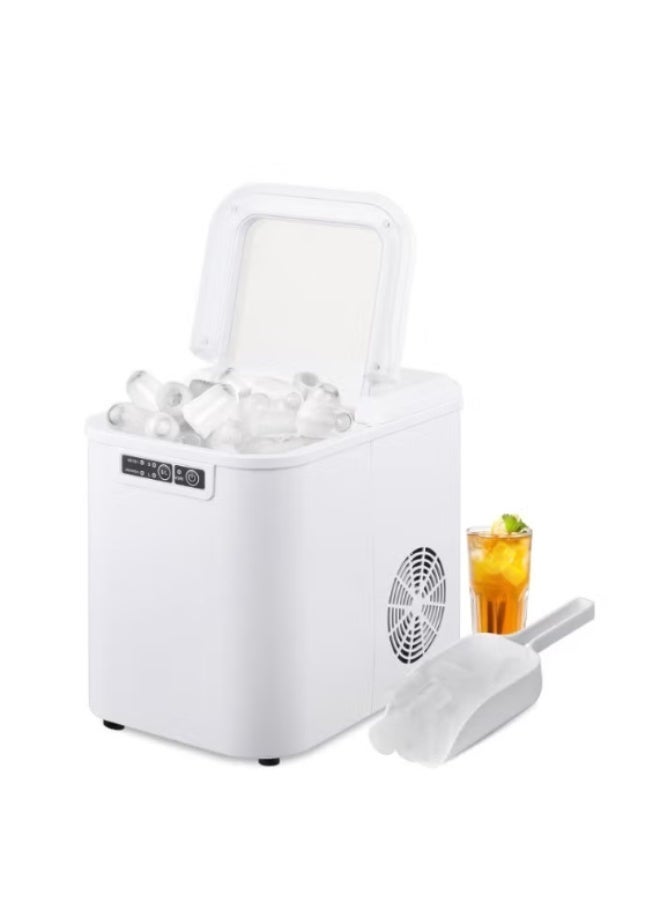 Denx Portable Countertop Ice Maker Machine, Compact, White | Fast Ice Making, Countertop Design, Easy Controls, Built-in Ventilation, Home & Office Use,  DENX DX4509 - Image 1