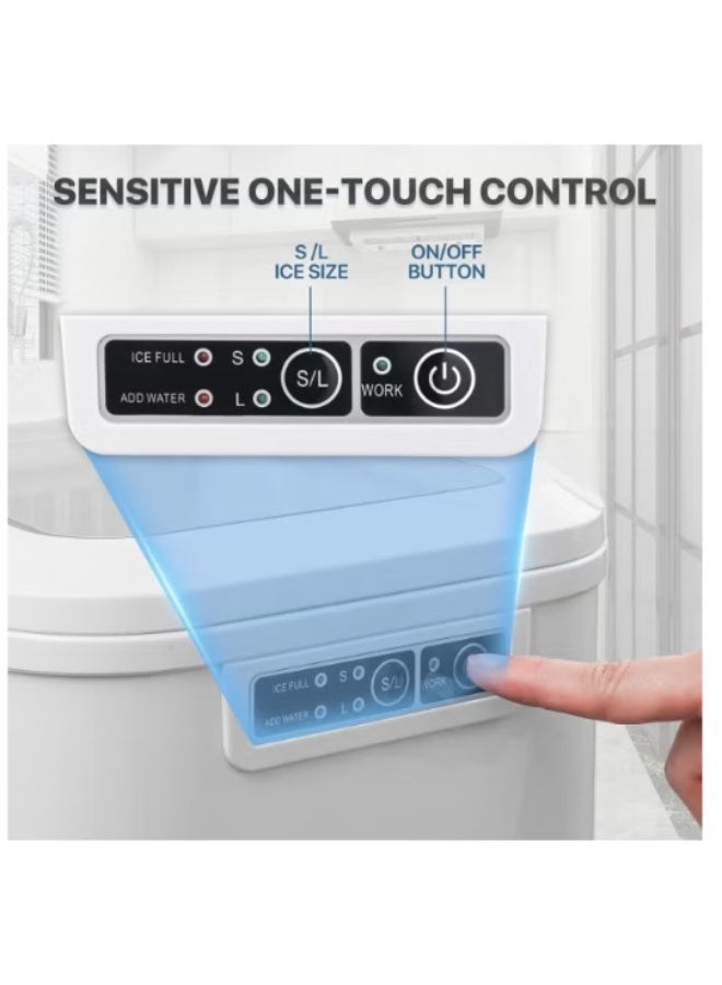 Denx Portable Countertop Ice Maker Machine, Compact, White | Fast Ice Making, Countertop Design, Easy Controls, Built-in Ventilation, Home & Office Use,  DENX DX4509 - Image 3