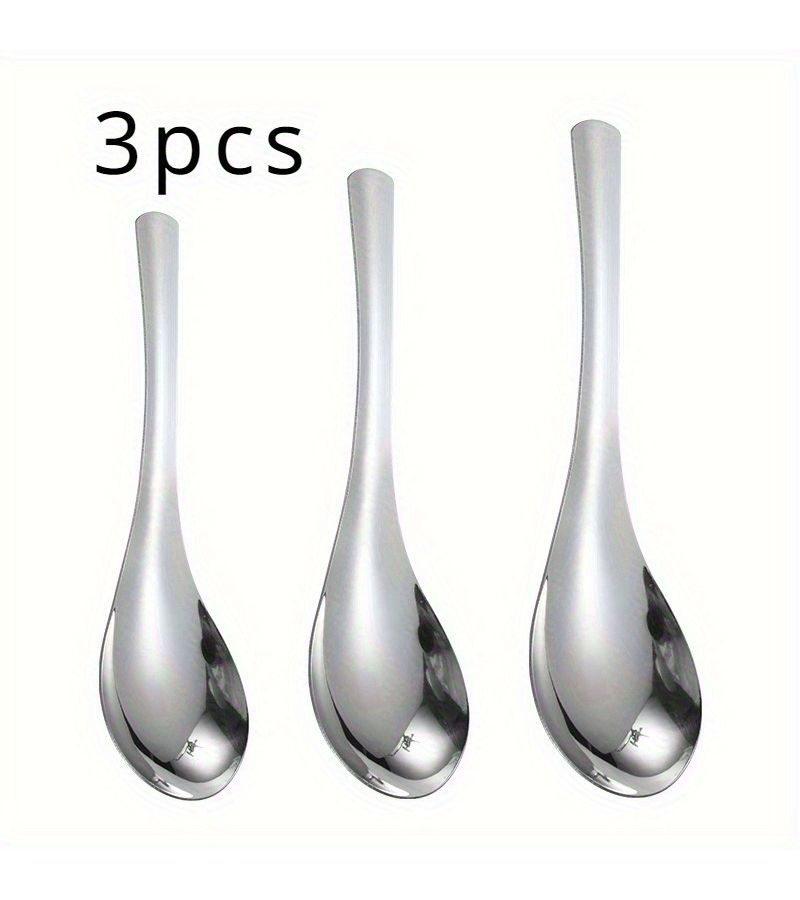Silver Heavy Weight Stainless Steel Soup Spoons Set Of 3 Dishwasher Safe - Image 4