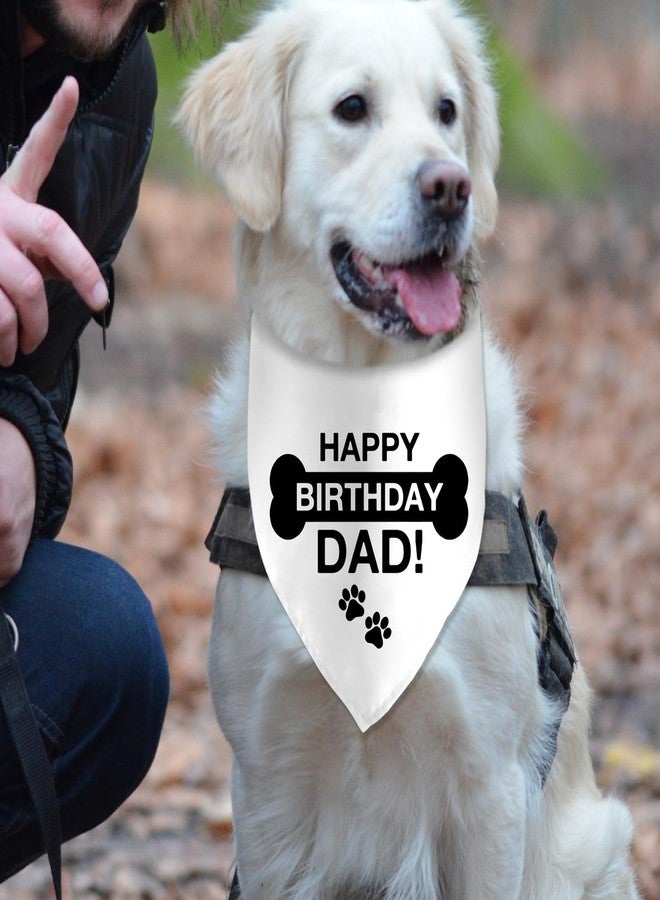 Lmaurrizt Happy Birthday Dad Pet Dog Bandana Triangle Dog Bandana for Dogs Pet Scarf Photo Prop Accessories for Dog Lover Dog Dad - Image 2