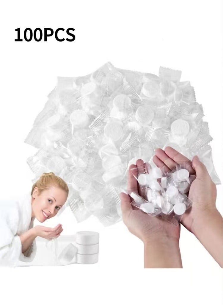 100PCS Disposable Compressed Towels Portable Soft Cotton Bath Towels Individually Wrapped Face Towel for Travel Sport Home  - Image 1