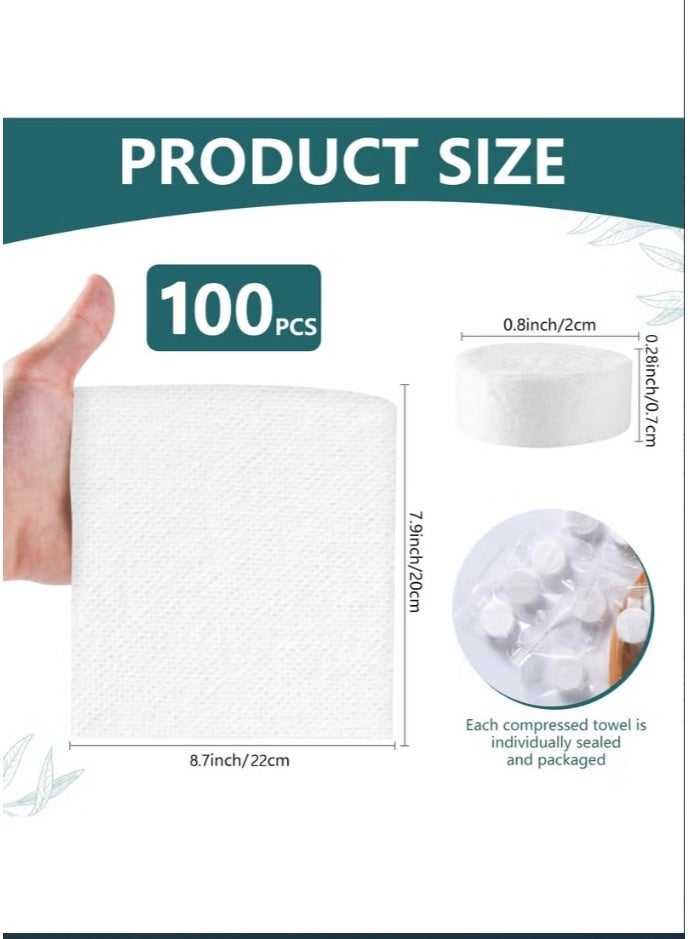 100PCS Disposable Compressed Towels Portable Soft Cotton Bath Towels Individually Wrapped Face Towel for Travel Sport Home  - Image 5
