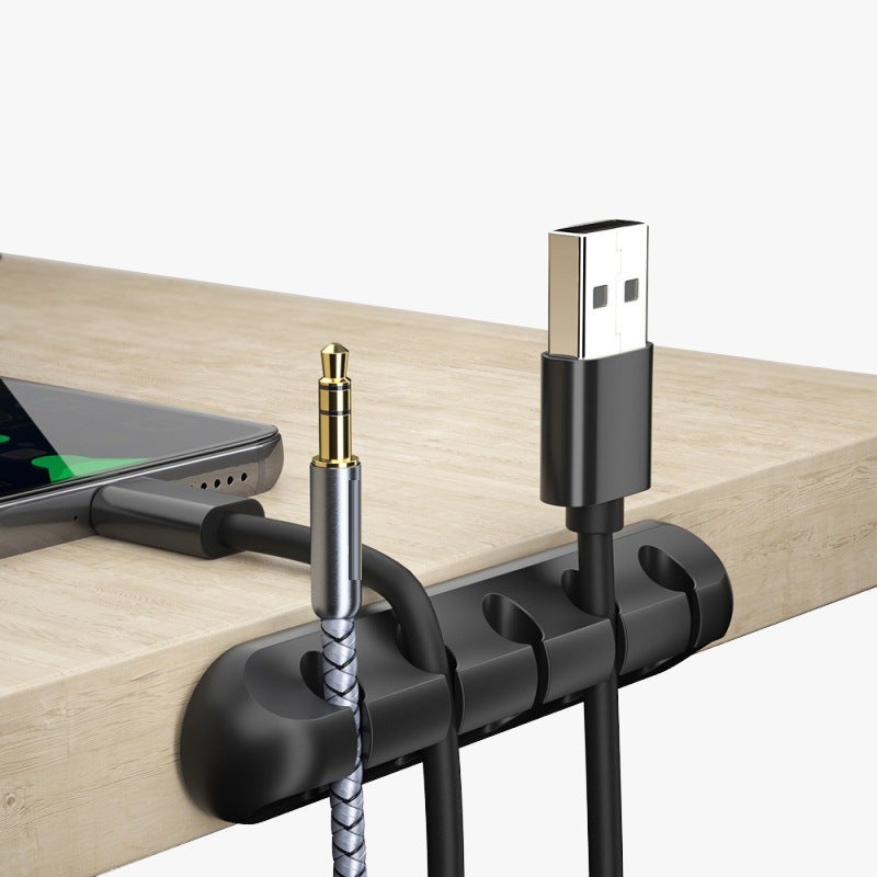 Creative Simple Multi-Functional Data Cable Storage Clamp Silicone Wire Organiser Car Desktop Solder Self-Adhesive - Image 3