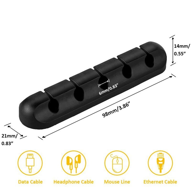 Creative Simple Multi-Functional Data Cable Storage Clamp Silicone Wire Organiser Car Desktop Solder Self-Adhesive - Image 4