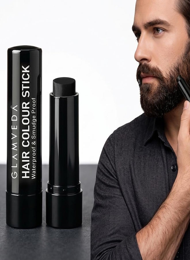 Glamveda Men Hair Color Stick | Instant Root Touch-Up & Grey Hair Cover-Up | Natural Hairline & Beard Touch-Up | Highly Pigmented Hairline Powder Stick | Long-Lasting Matte Finish | Pack of 1 - Image 1