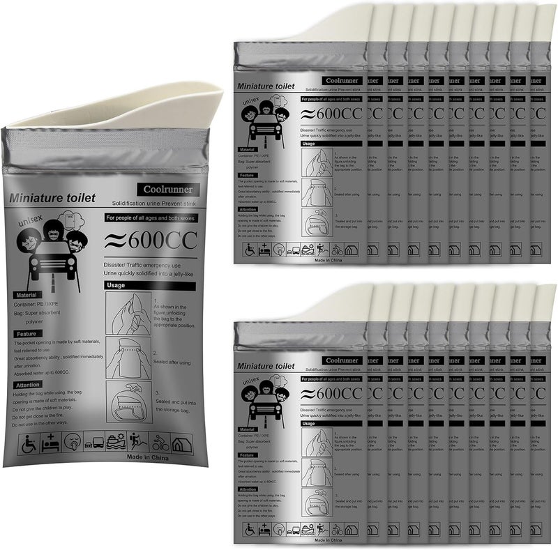 Coolrunner Disposable Urine Bags, 8/12/20/50 Pack Camping Pee Bags for Men Women, Disposable Urinals Vomit Bags for Travel Urinal Toilet Traffic Jam Emergency Portable Toilet for Kids, Patient - Image 1