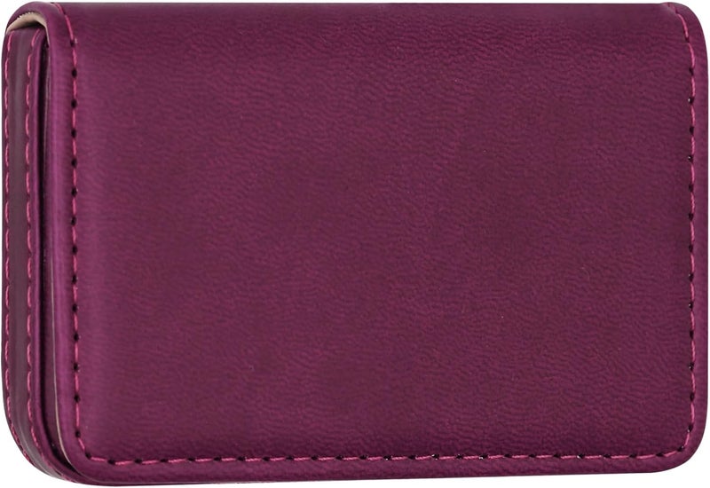 AI-DEE RFID Blocking Wallet - Minimalist Leather Business Credit Card Holder (PW-Wine Red) - Image 1