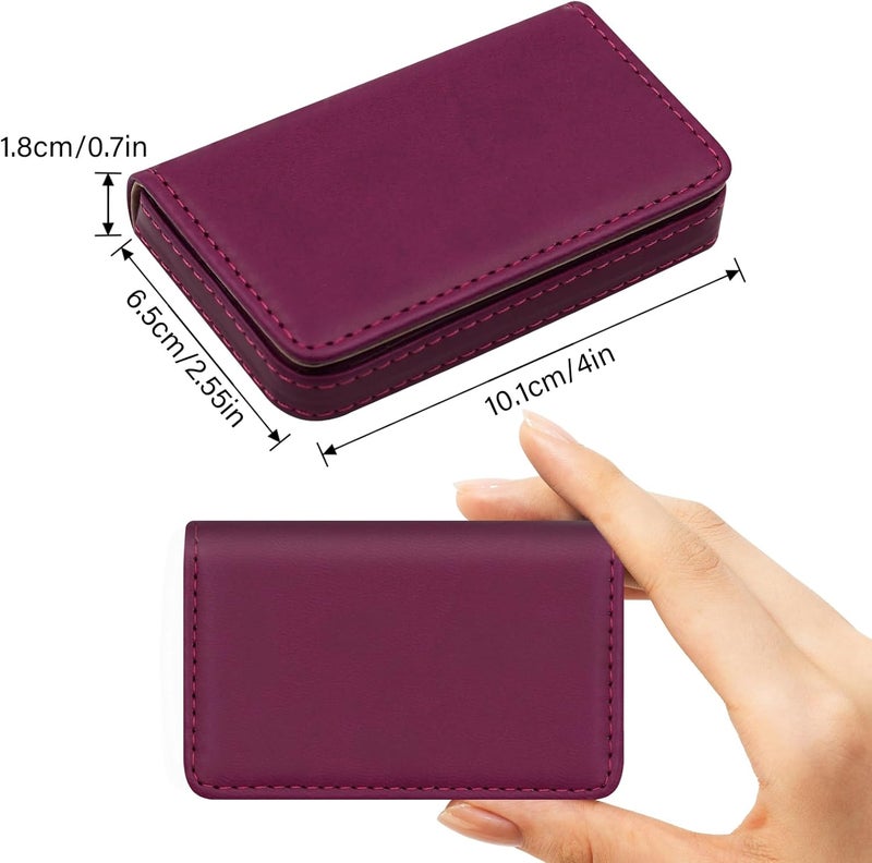 AI-DEE RFID Blocking Wallet - Minimalist Leather Business Credit Card Holder (PW-Wine Red) - Image 2