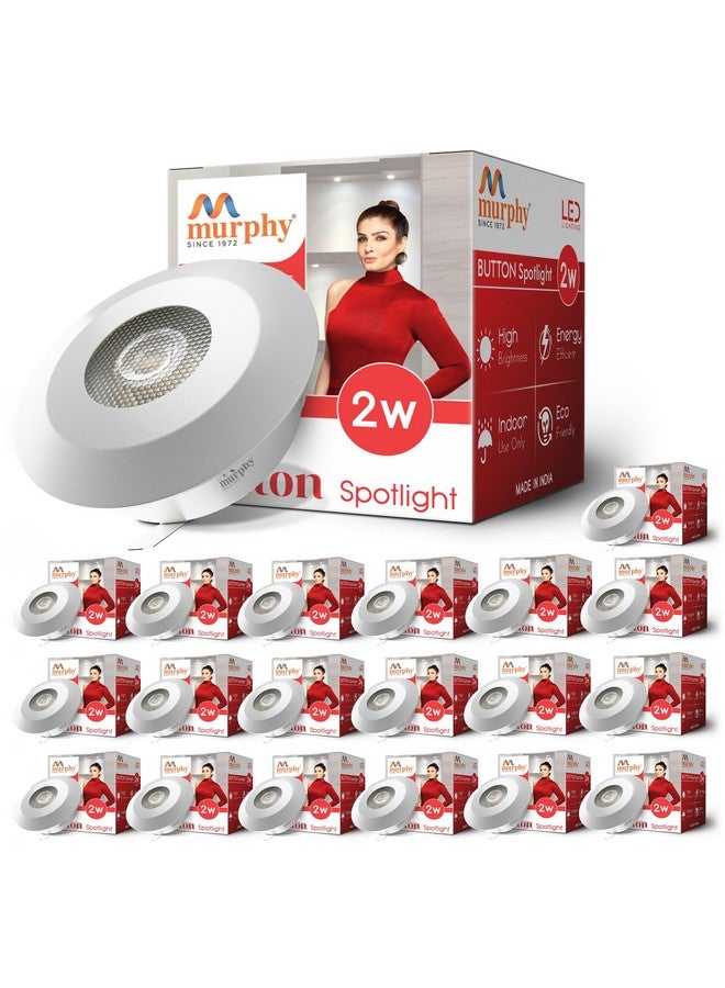 Murphy 2W LED Button Spot Lights | Pack of 20 | Cool White | Premium Mood Lighting for Home & Office - Image 1