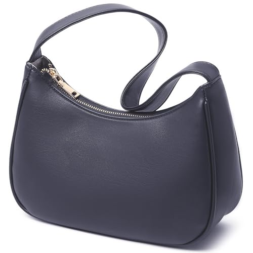 CYHTWSDJ Shoulder Bags for Women, Cute Hobo Tote Handbag Mini Clutch Purse with Zipper Closure (Dark Blue) - Image 4