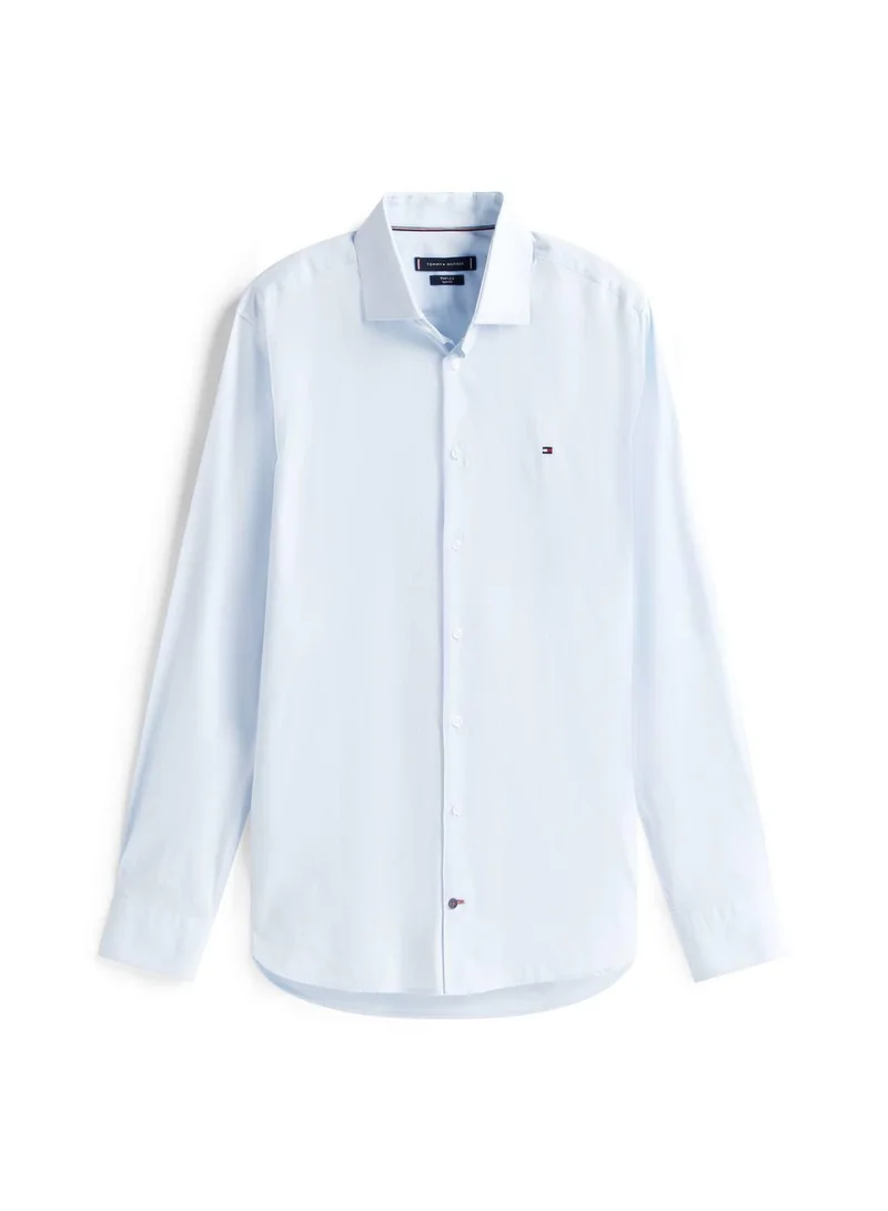 Tommy Hilfiger Sweet Blue Flex Slim Fit Poplin Shirt for Men | Best Price UAE