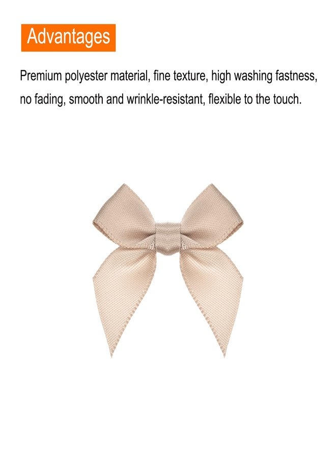 ميكسينيتي مجموعة ميكانيكسي، 60 قطعة من فيونكات الشريط الصغيرة، 1.5 بوصة، فيونكات زهور من شريط الساتان القماشي، مثالية للأعمال اليدوية والخياطة وحفلات الزفاف وأعياد الميلاد، لون بني فاتح - Image 4