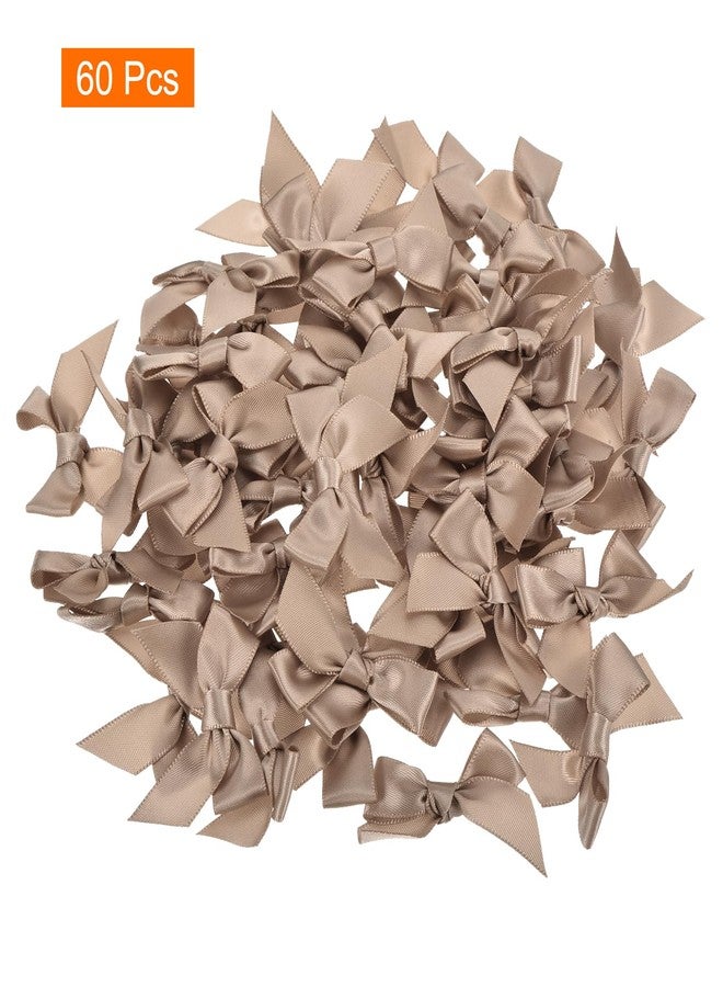 ميكسينيتي مجموعة ميكانيكسي، 60 قطعة من فيونكات الشريط الصغيرة، 1.5 بوصة، فيونكات زهور من شريط الساتان القماشي، مثالية للأعمال اليدوية والخياطة وحفلات الزفاف وأعياد الميلاد، لون بني فاتح - Image 3