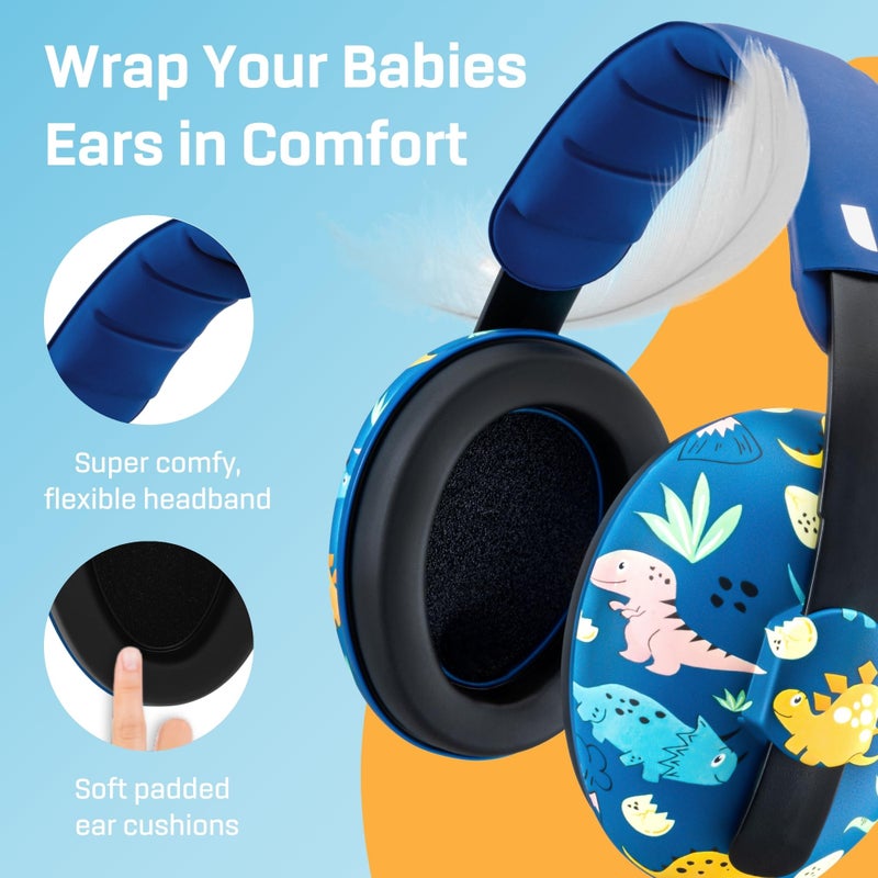 Vanderfields Baby Ear Protection Noise Cancelling Headphones for Babies, Toddlers, Infants 3 months to 2 years,Dinosaur Club - Image 4