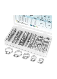 KASTWAVE Hose Clamp Set, 304 Stainless Steel Worm Gear Hose Clamps for Pipe, Intercooler, Plumbing, Tube and Fuel Line  - Image 1