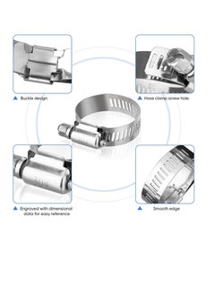 KASTWAVE Hose Clamp Set, 304 Stainless Steel Worm Gear Hose Clamps for Pipe, Intercooler, Plumbing, Tube and Fuel Line  - Image 2