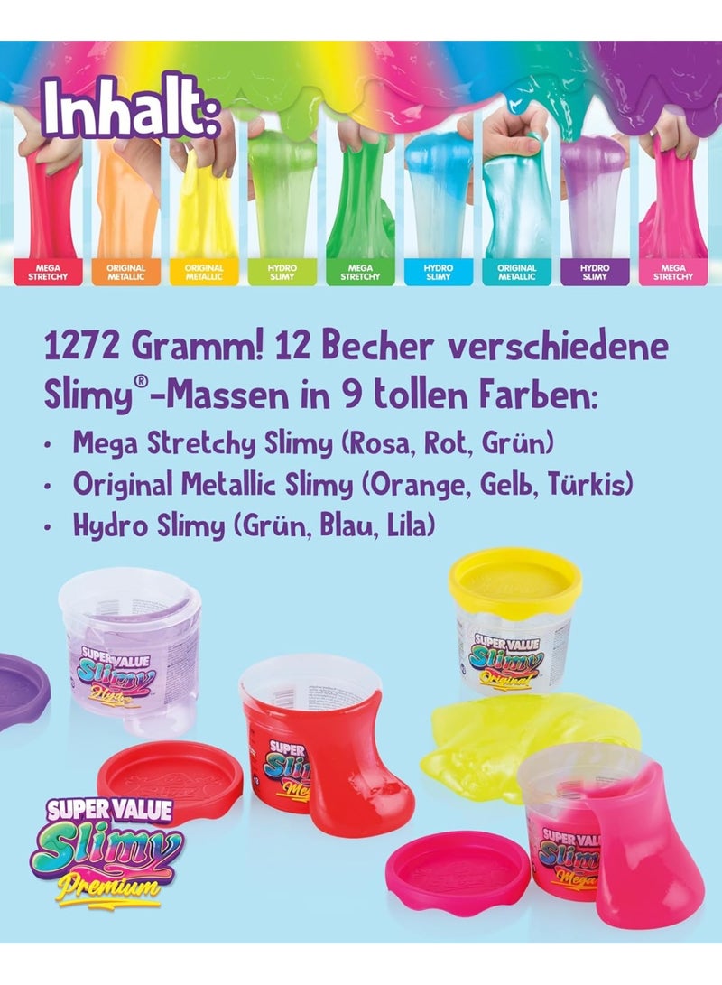 Slimy Super Value Premium 12 Packs 4oz, 112 grams, Gift Set for Boys and Girls, Fun, Safe and Non-Toxic Slime Toy - Image 2