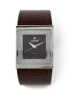 GENEVAL Leather Strap Analog Wrist Watch GLS044WBO - 34mm - Brown  - Image 1