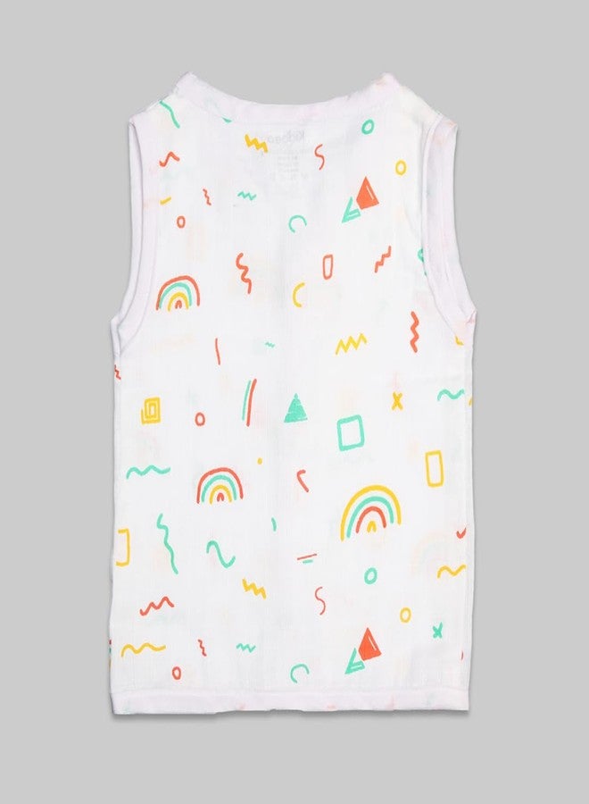 Kidbea 100% Cotton Muslin Jhabla | Summer Wear | Cloth for Baby Boys Space| Rainbows | Mickey Print | Pack of 3 (New Born to 3 Months) - Image 4