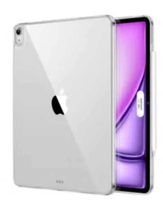 TIGER Classic Clear Case for iPad Air 13-Inch M2 (2024) | Slim Transparent Shockproof TPU Protective Back Cover | Lightweight Anti-Scratch Case with Pencil Holder Support | Soft Flexible Bumper Edge Case for iPad Air 13” | Pencil Charging Compatible - Image 2