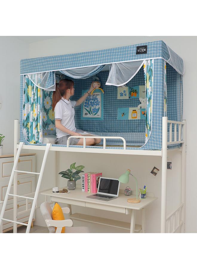 Bluejw RI0T Bed Curtain Mosquito Net Student Dormitory Upper Bed Single Lower Bed Upper Bed Female Male Fully Enclosed Shading Integrated - Image 2