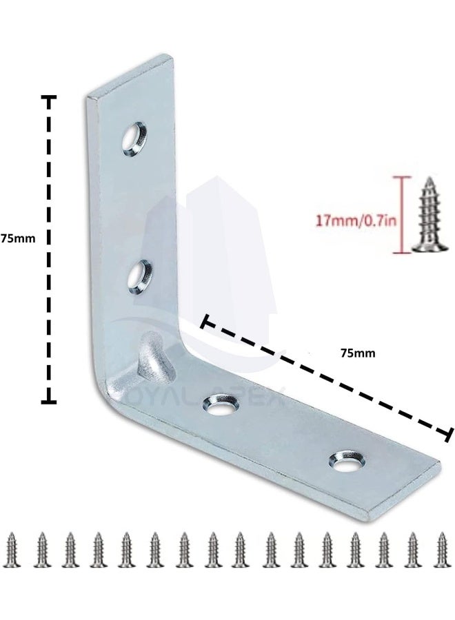Royal Apex Angle Bracket For Reinforcing Chairs/Tables Shelf Bracket Zinc Plated L Shape Bracket For Solid Shelf Support Joint Corner Brace4Pcs  - Image 2