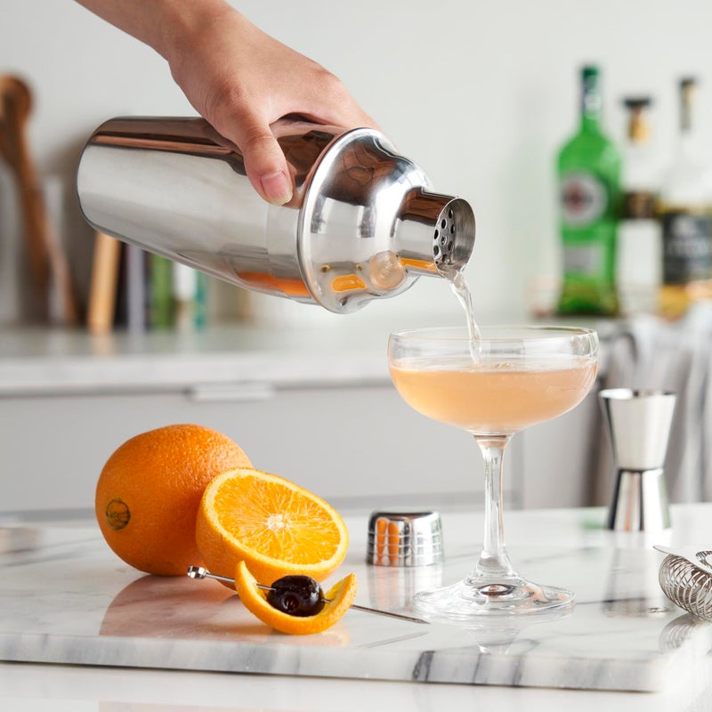 True Contour Cocktail Shaker, 18 oz Stainless Steel Cobbler Shaker With Cap And Strainer - Drink Shakers for Cocktails and Liquor - Image 5