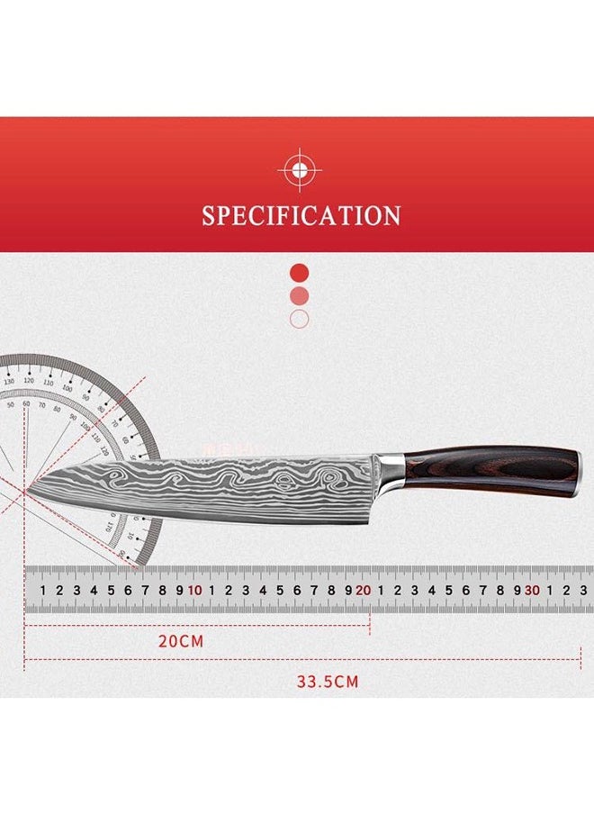 sulfar Chef Knife 8" German High Carbon Stainless Steel Ultra Sharp Professional Kitchen Knife with Ergonomic Handle and Sheath Cover (Cover design may vary)  - Image 2