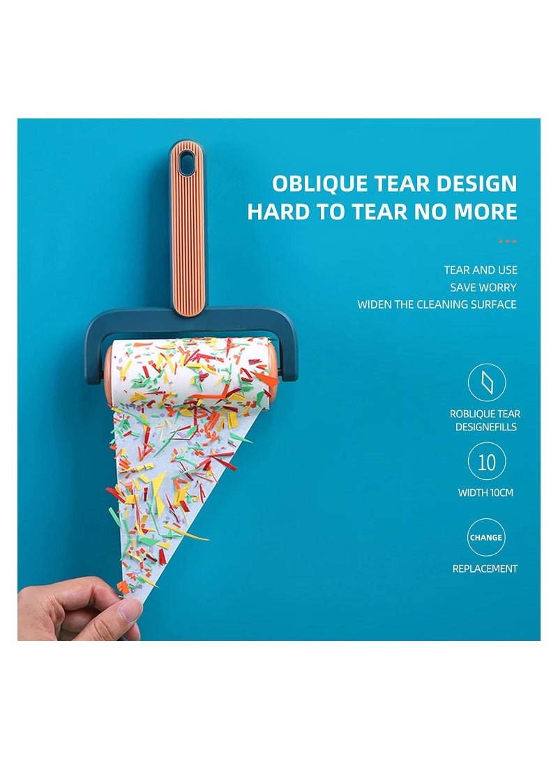Y&D Lint Roller for Pet Hair Extra Sticky Dustproof Reusable Remover Clothes Couch Carpet Furniture 1 Handle with 3 Refills Orange - Image 4