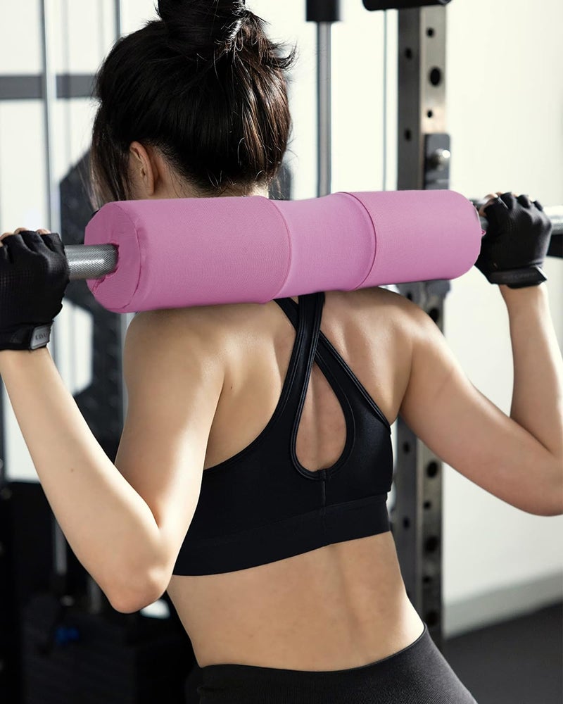LAVVON Barbell Squat Pad Set Nylon Padding AntiSlip- Thick Foam Barbell Pad for Squats Cushion,Lunges&Bar Padding for Hip Thrusts -Standard Weight Bar Pad -With Wrist Straps Weightlifting (Ankle-Pink) - Image 3