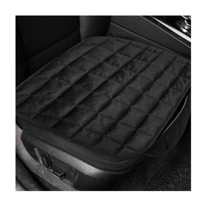 DXNQ Car Seat Cushion Soft Plush Auto Seat Cover with NonSlip Silicone Bottom Storage Pocket Universal Breathable Vehicle Seat Cushion Pad for Car Truck SUV Black - Image 3