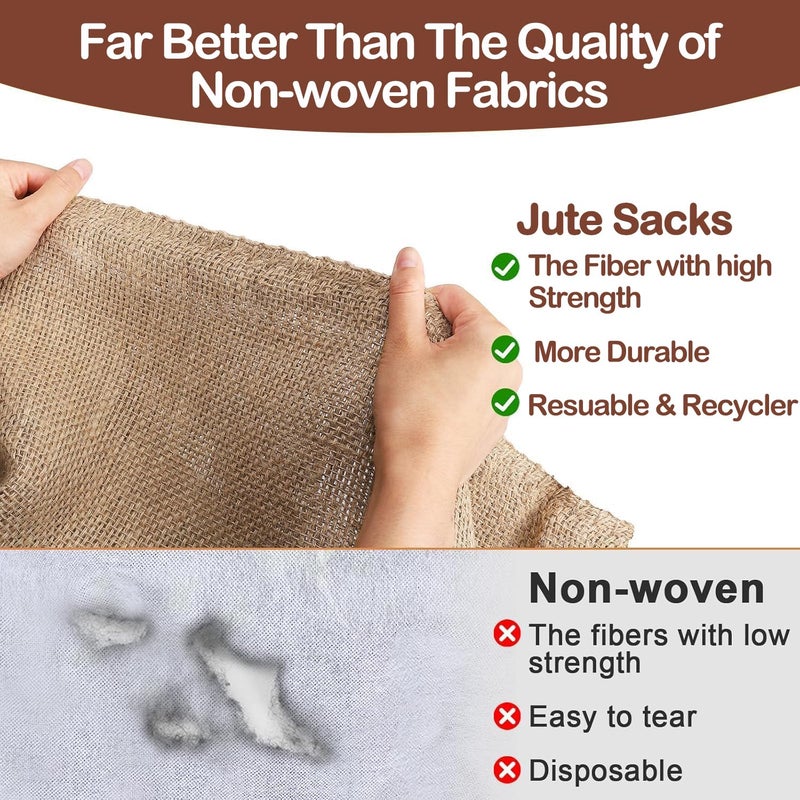 Konload Burlap Plant Covers Freeze Protection Bags, Large Winter Plant Frost Protector with Drawstring Reusable Tree Freeze Blanket (24x32) - Image 3